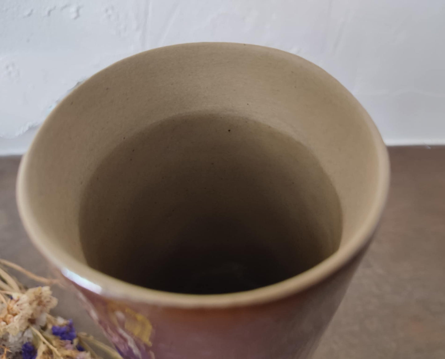 Grand vase en grès violet