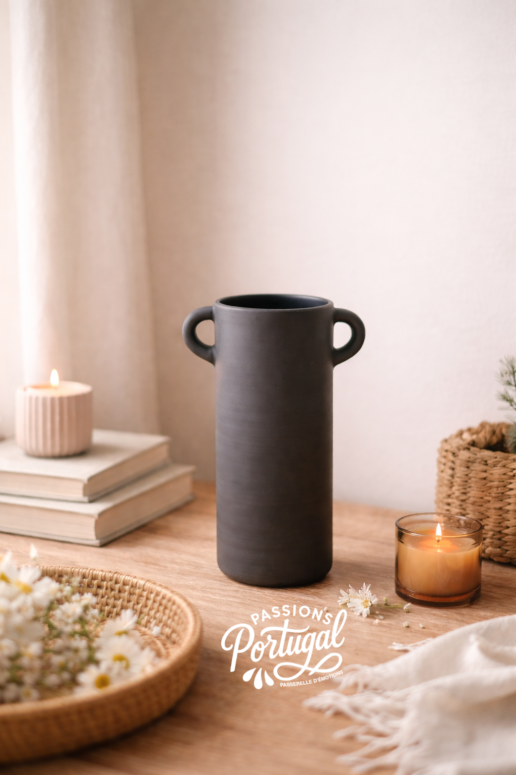 Vase en céramique noir