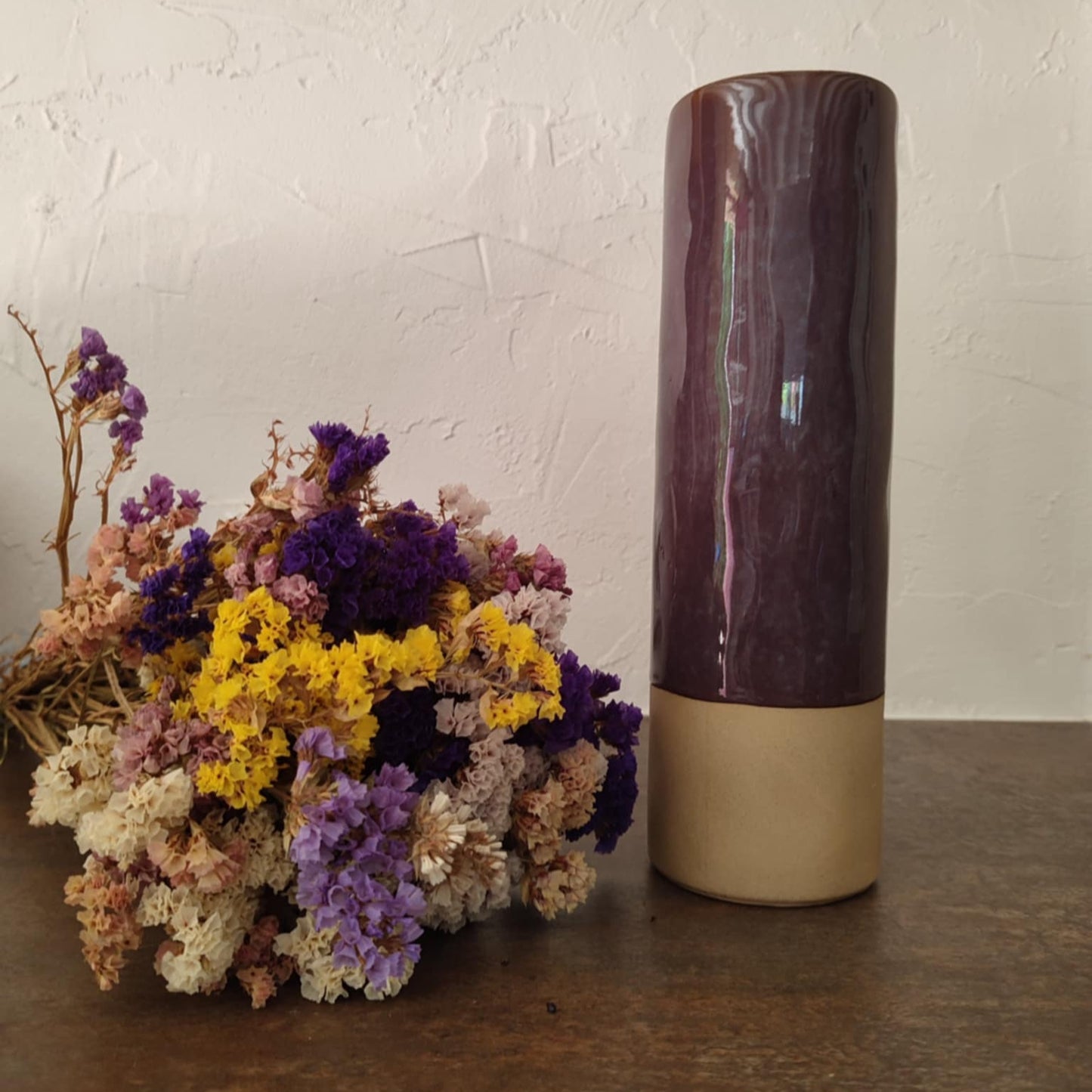 Grand vase en grès violet