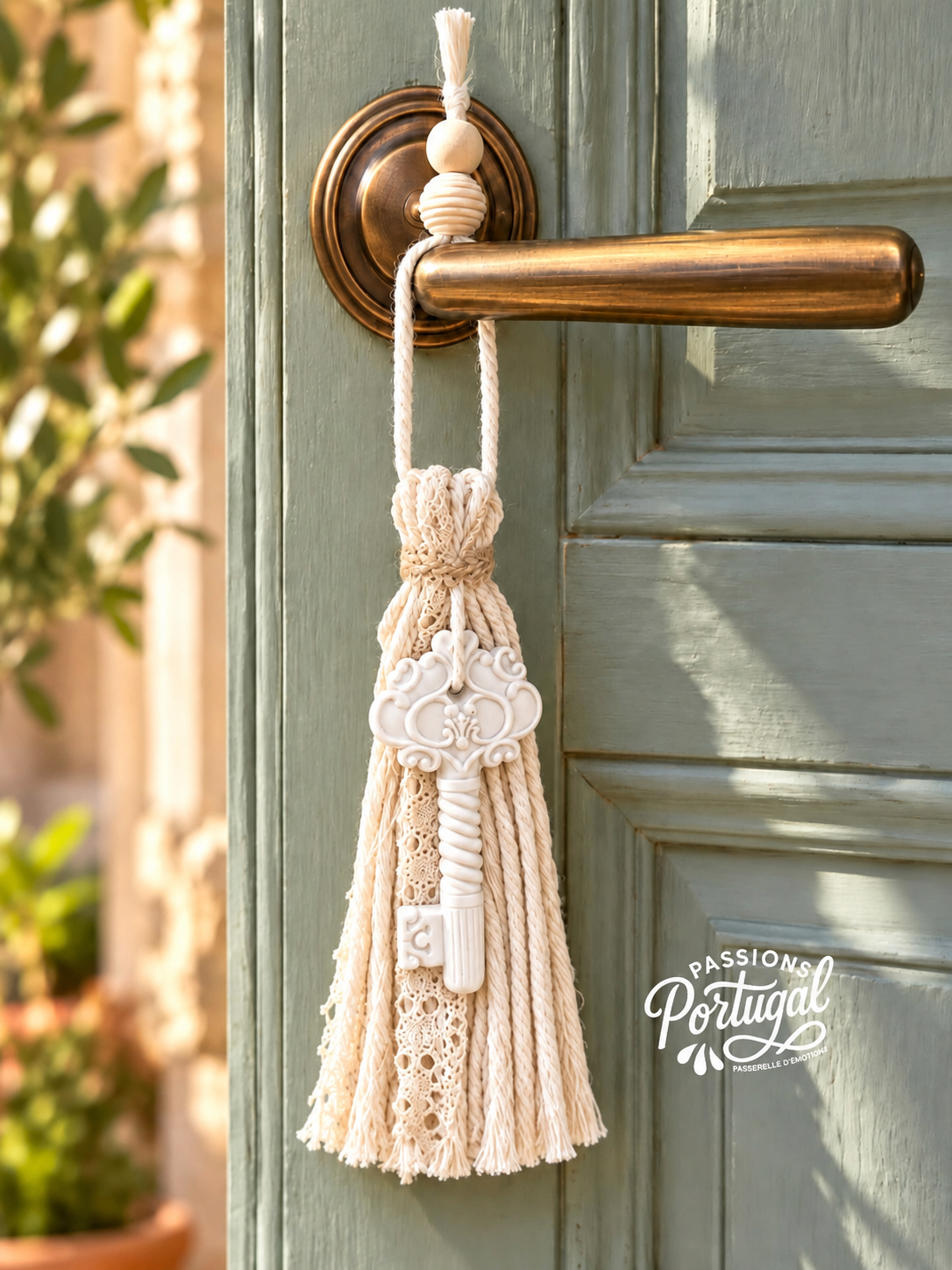 Pompon 100% coton & dentelle, avec plâtre parfumé CLEF de style BAROQUE
