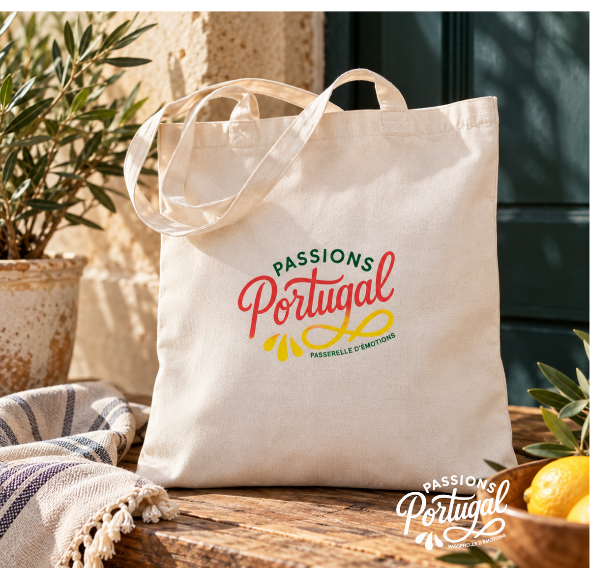 Sac cabas - tote bag Passions Portugal, en coton