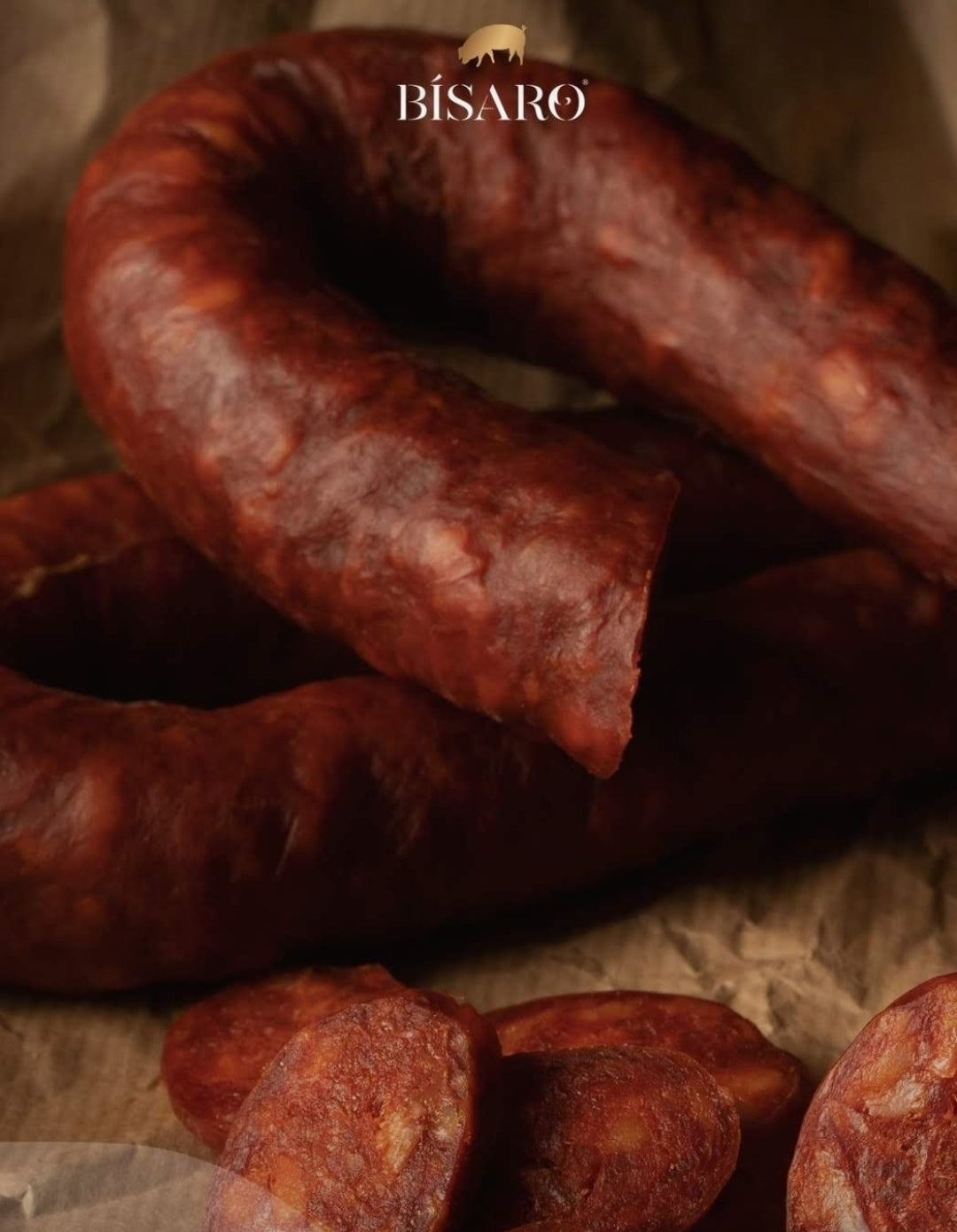 Chorizo piquant "Chouriço piquante" portugais de porc de la race BISARO