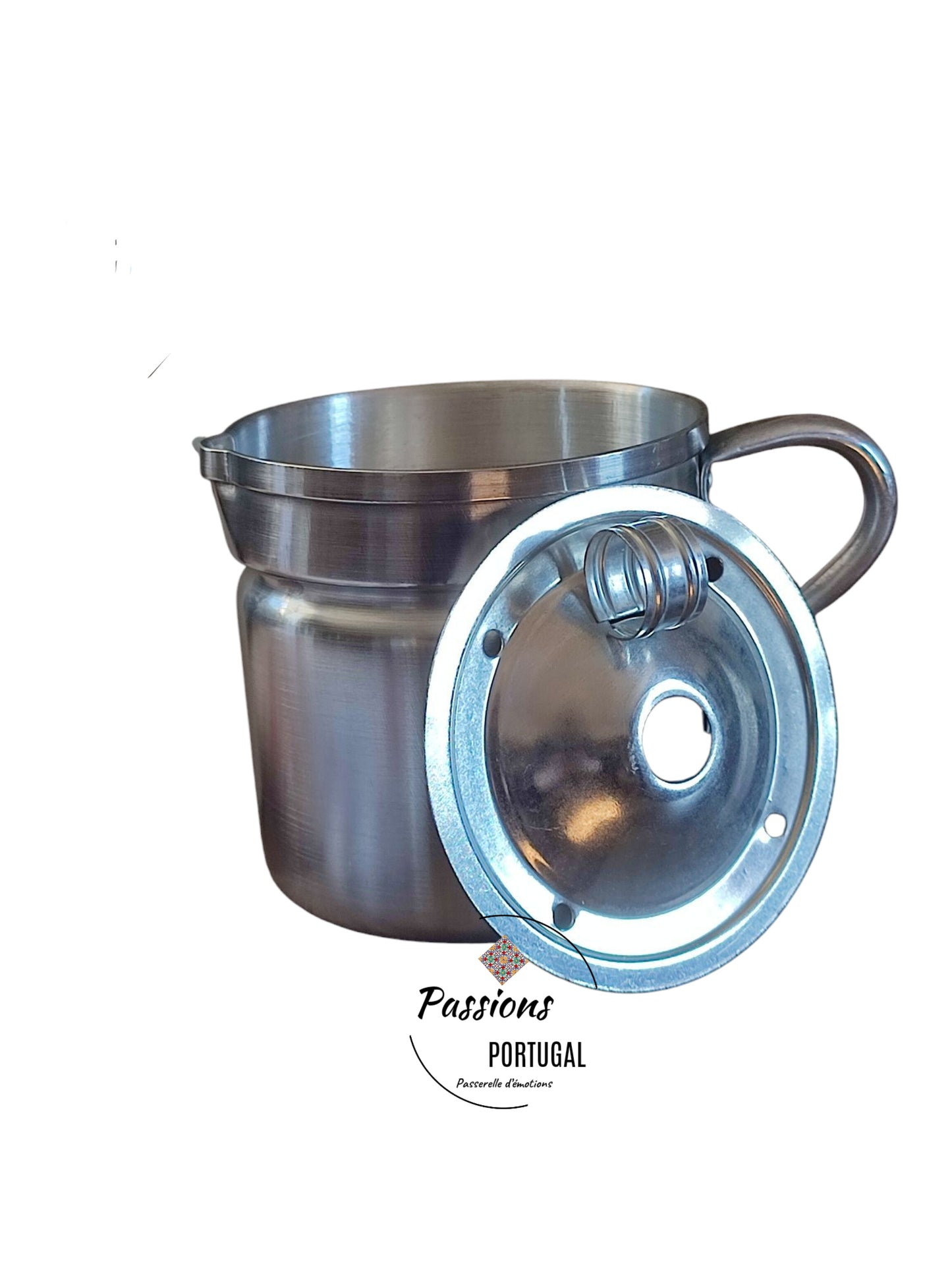 Pot à lait "fervedor" portugais en aluminium Made in Portugal, contenant 1 litre.