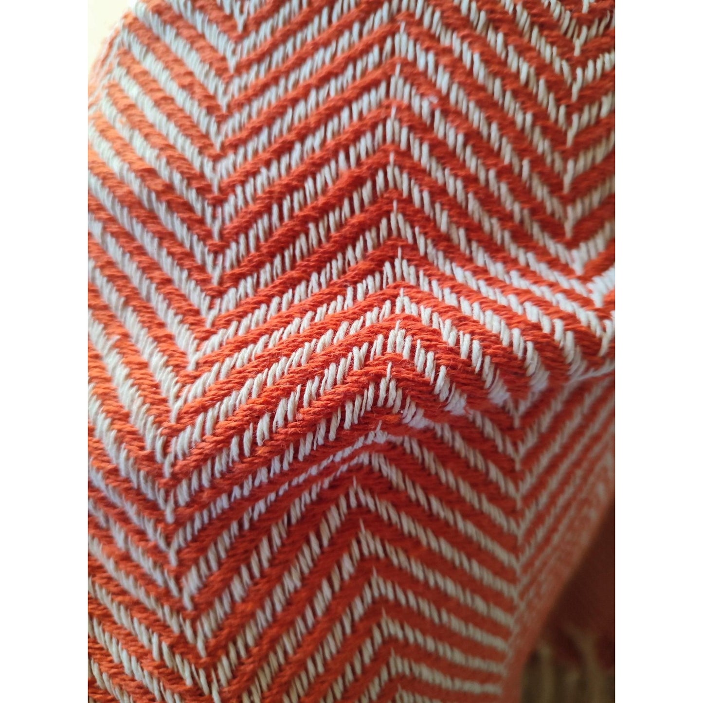 Plaid motif CHEVRON – 100% coton orange