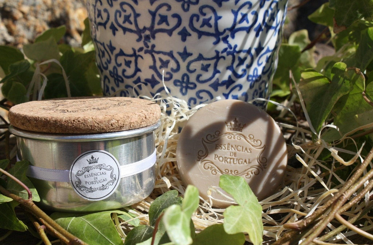 Savon JASMIN avec son coffret en aluminium & couvercle en liège