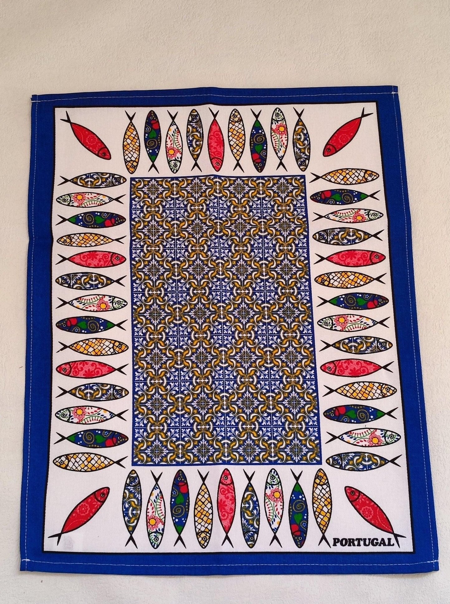 Torchon de cuisine SARDINHA 100% coton bleu