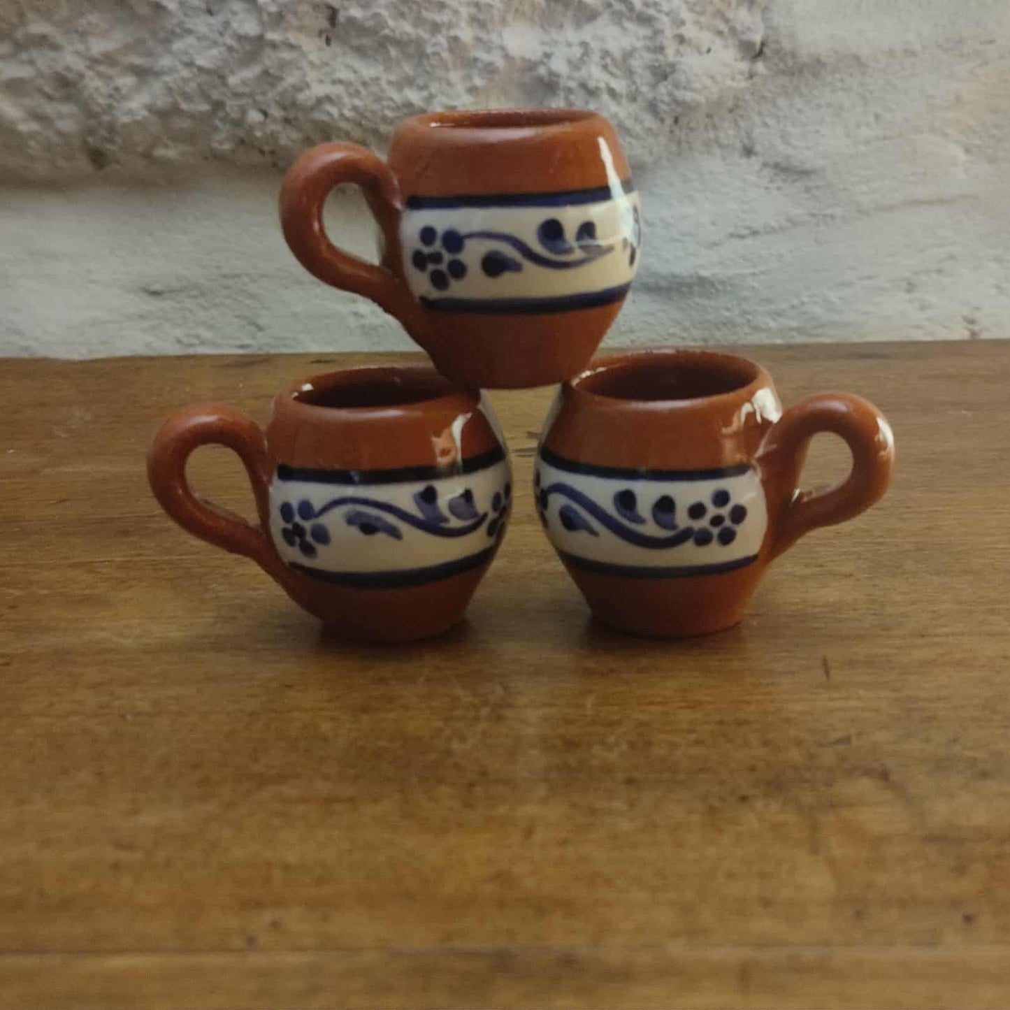 Mini-chope à liqueur en terre cuite rouge