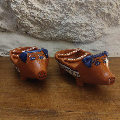 Grille pour chouriço grillé en forme de cochon, en terre cuite rouge "assador de chouriço"