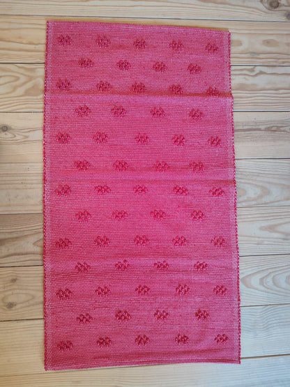 Tapis artisanal PUXADO  - 100% coton (rouge)
