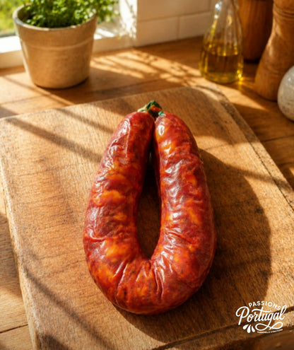 Chorizo piquant "Chouriço piquante" portugais de porc de la race BISARO
