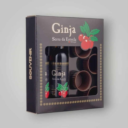 Coffret de liqueur "Ginja Serra da Estrela" avec 5 verres au chocolat