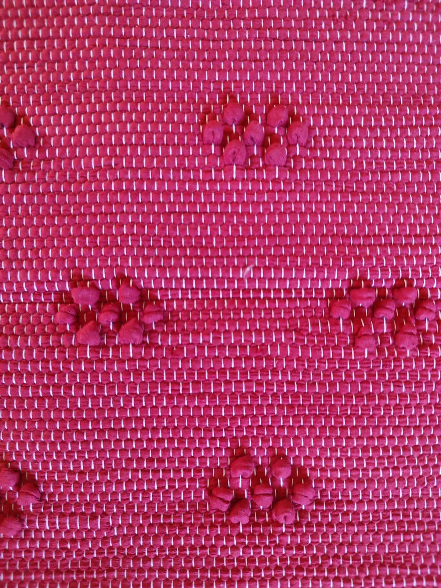 Tapis artisanal PUXADO  - 100% coton (rouge)