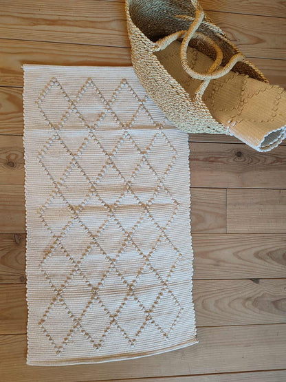 Tapis artisanal PUXADO - 100% coton (Ecru)