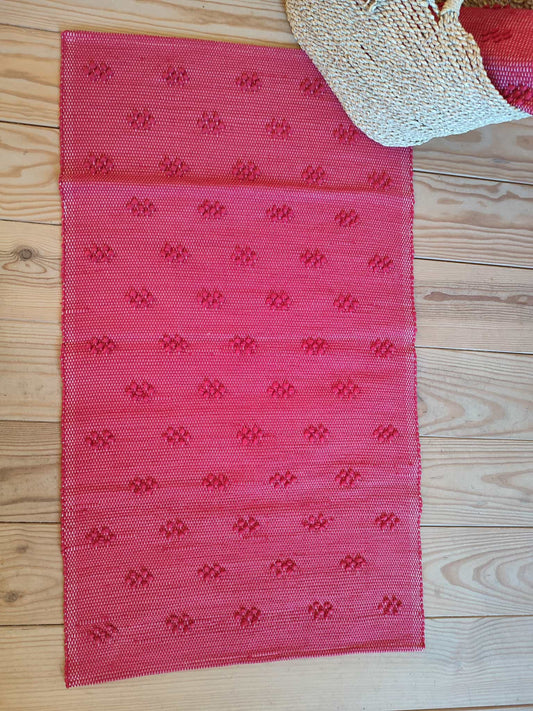Tapis artisanal PUXADO  - 100% coton (rouge)
