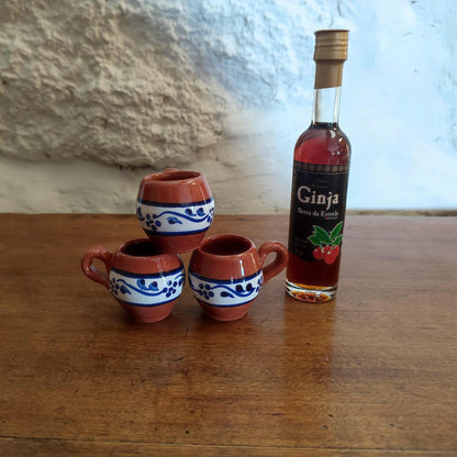 Mini-chope à liqueur en terre cuite rouge