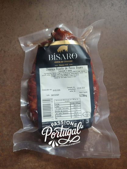 Chorizo piquant "Chouriço piquante" portugais de porc de la race BISARO