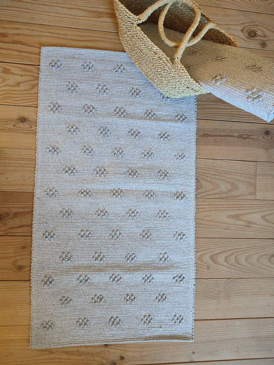 Tapis artisanal PUXADO 100% coton - (gris)