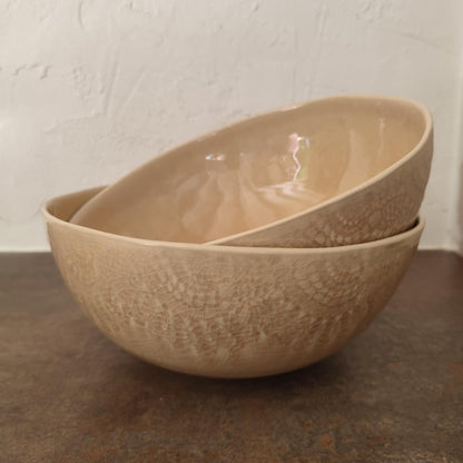 Saladier beige en grès