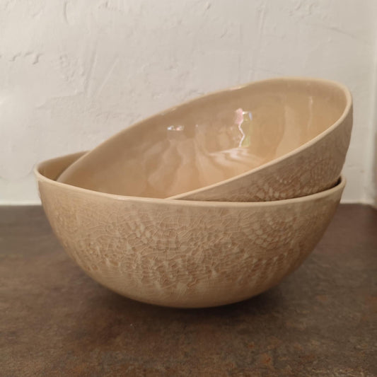 Saladier beige en grès