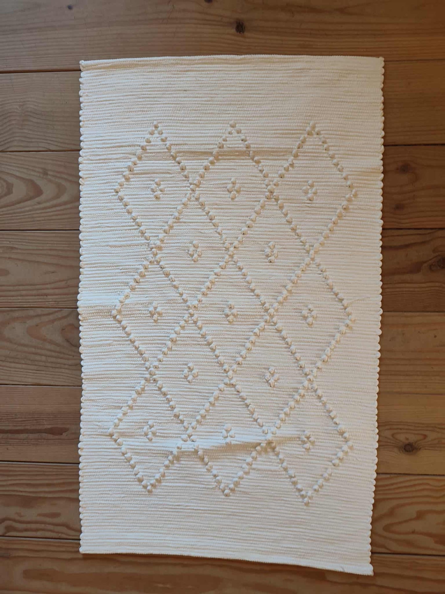 Tapis artisanal PUXADO - 100% coton (blanc)