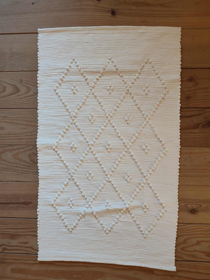 Tapis artisanal PUXADO - 100% coton (blanc)