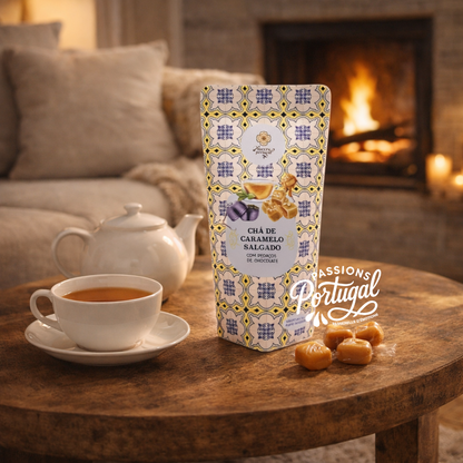 Thé noir caramel salé avec des petits morceaux de chocolat