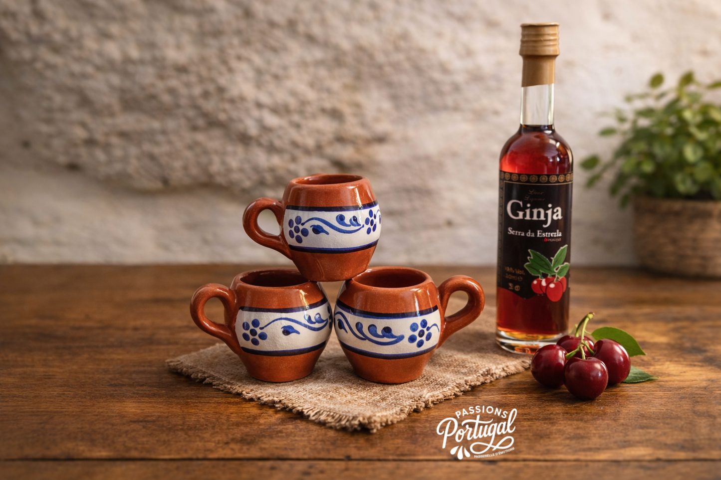 Mini-chope à liqueur en terre cuite rouge