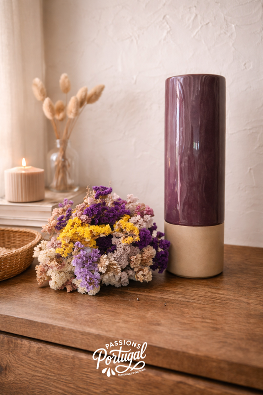 Grand vase en grès violet