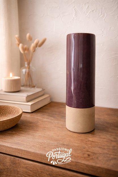 Grand vase en grès violet