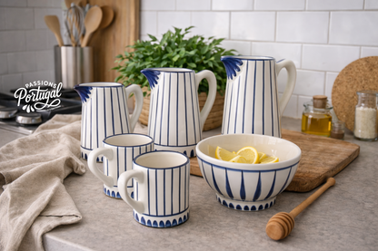 Pichet traditionnel à rayures bleues (1.750 L)