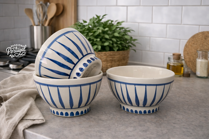 Bol à rayures bleues 13.5 cm