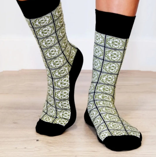 Chaussettes "Azulejos verts"