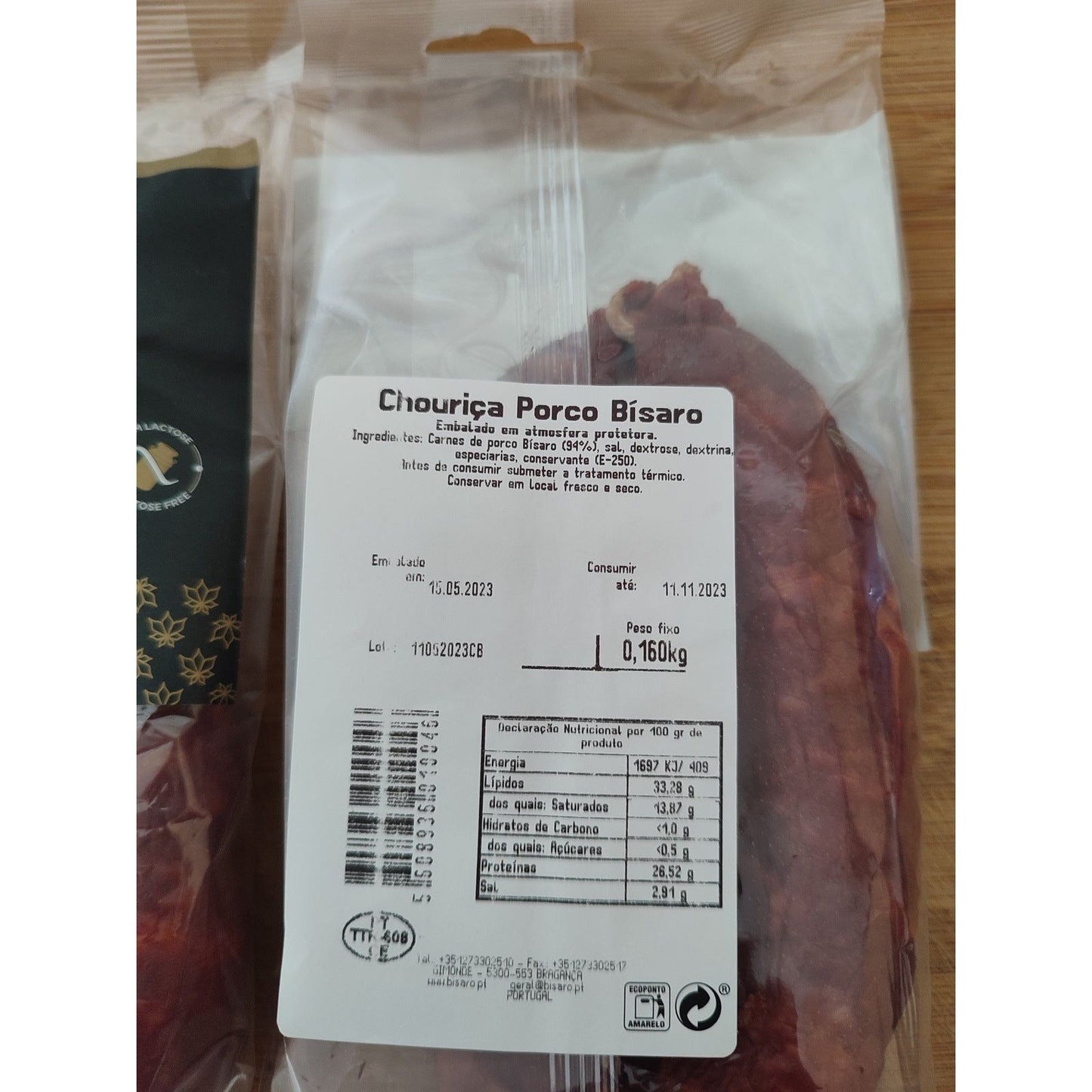 Chorizo "Chouriço" doux de la race de porc BISARO