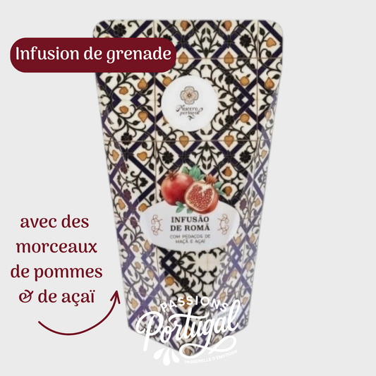 Infusion de grenade avec des morceaux de pomme & d'açaï