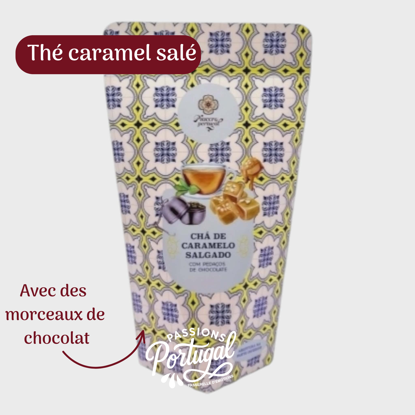 Thé noir caramel salé avec des petits morceaux de chocolat