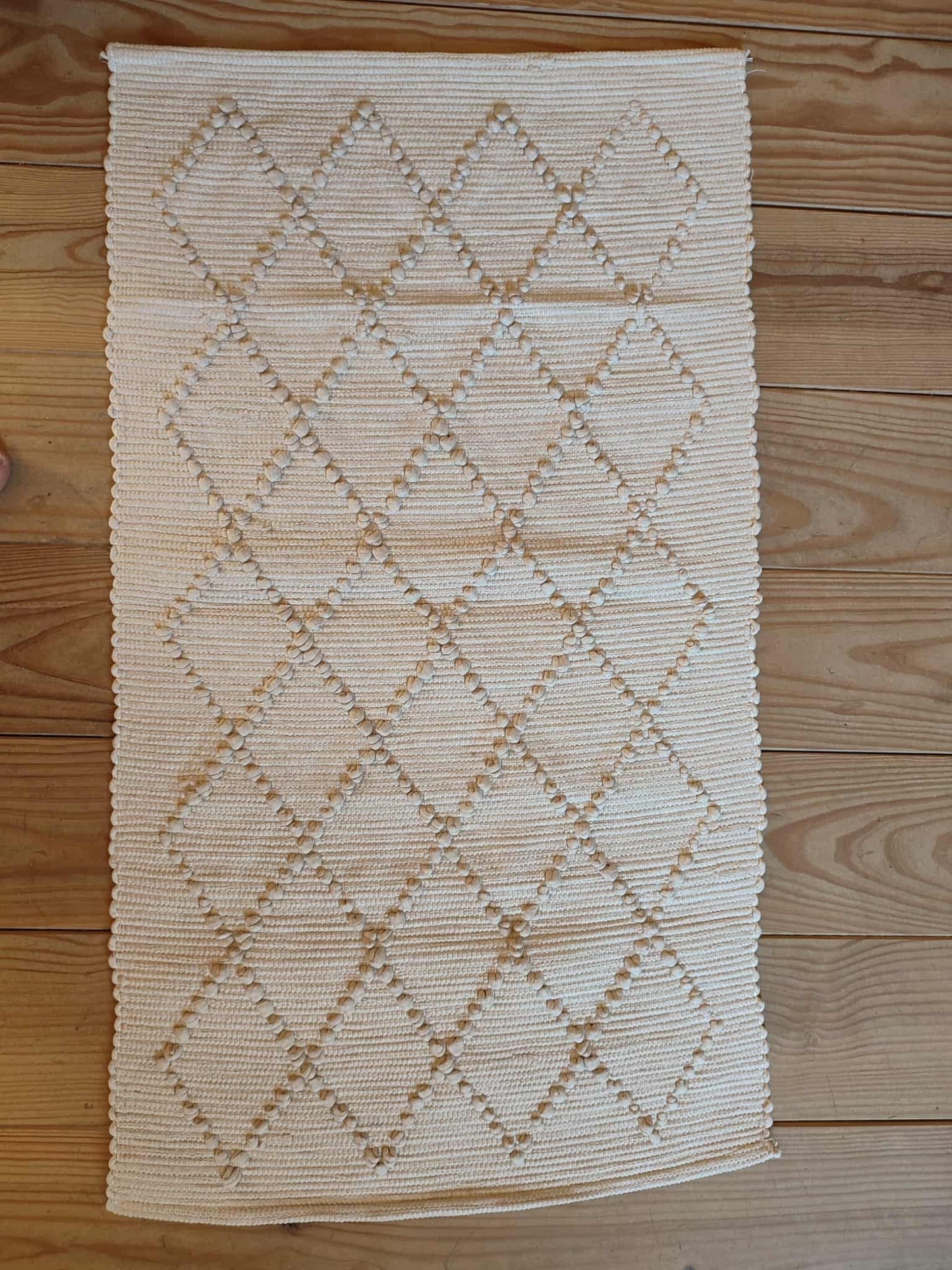 Tapis artisanal PUXADO - 100% coton (Ecru)