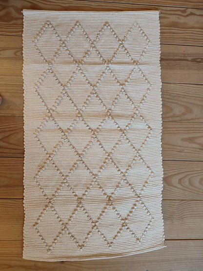 Tapis artisanal PUXADO - 100% coton (Ecru)
