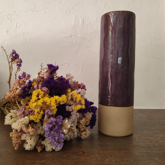 Grand vase en grès violet