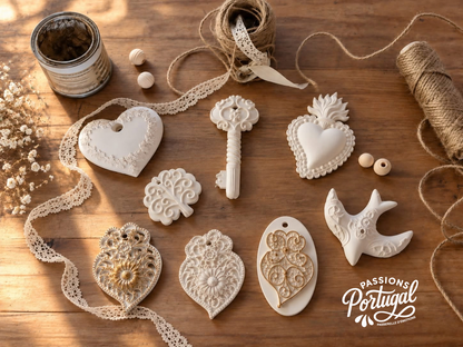 Plâtre parfumé Coeur de Viana "Coração de Viana" en relief sur support ovale