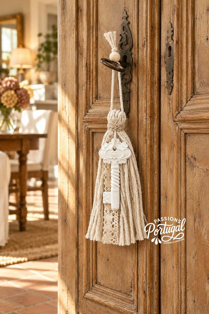 Pompon 100% coton & dentelle, avec plâtre parfumé CLEF de style BAROQUE