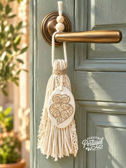 Pompon 100% coton & dentelle avec plâtre parfumé COEUR DE VIANA