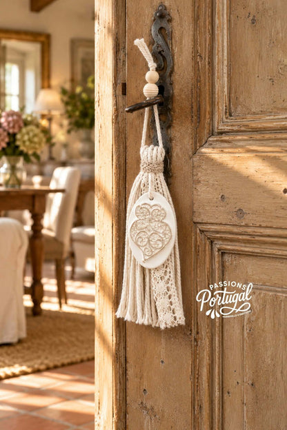Pompon 100% coton & dentelle avec plâtre parfumé COEUR DE VIANA