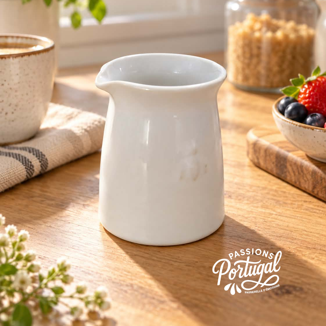 Petit pot à lait en grès avec abeille en relief