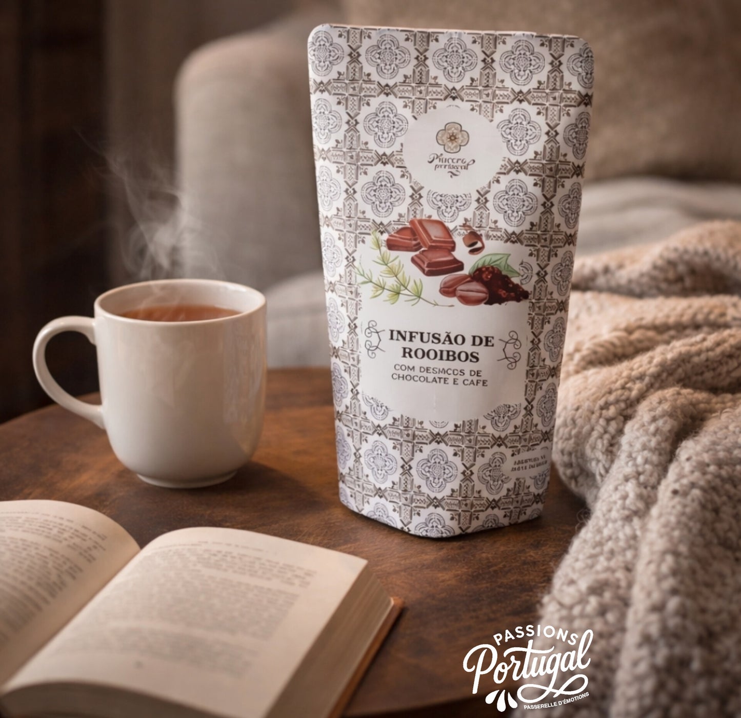 Infusion de Rooibos (A.O.P.) avec des morceaux de chocolat & de café