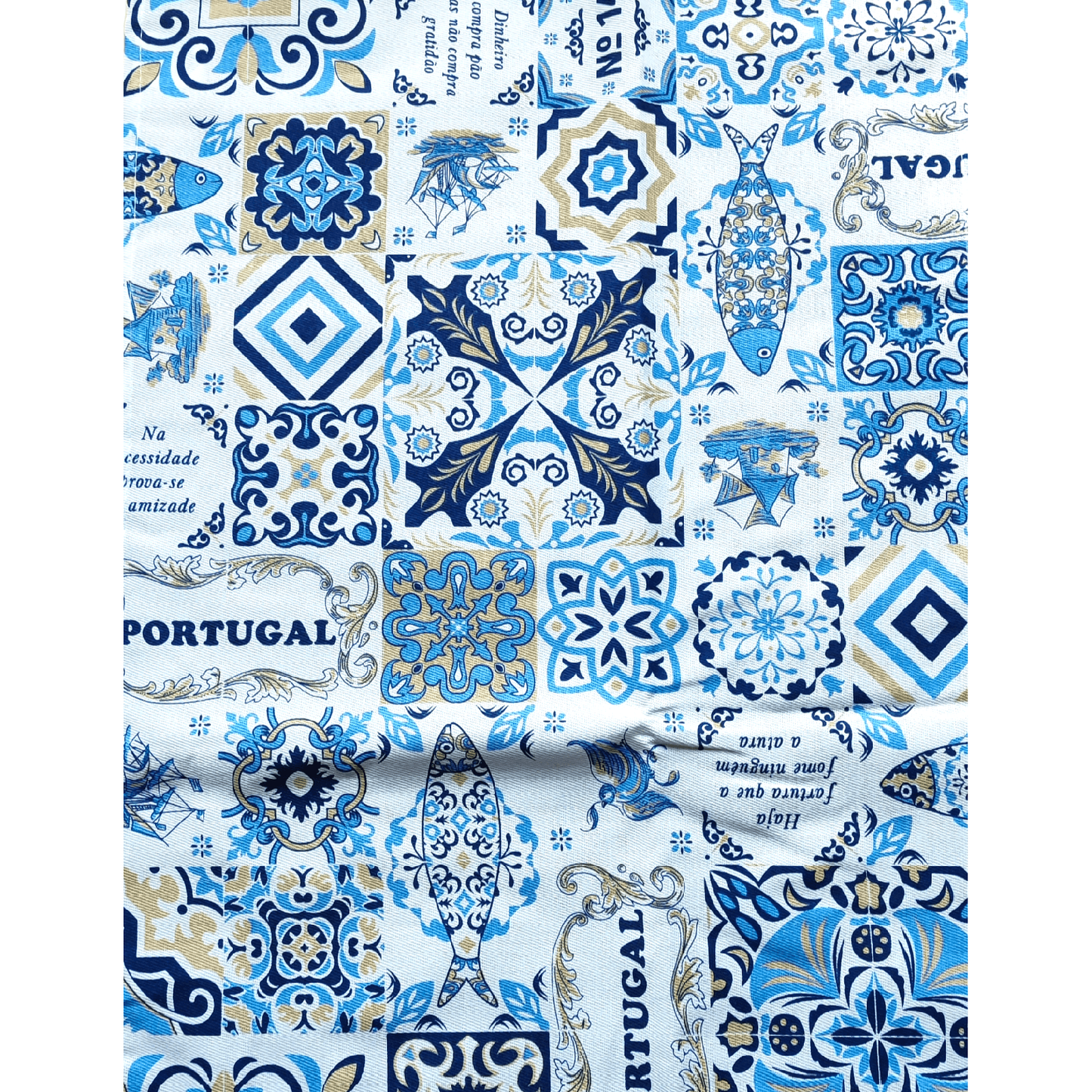 Torchon de cuisine AZULEJOS/Portugal - 100% coton bleu