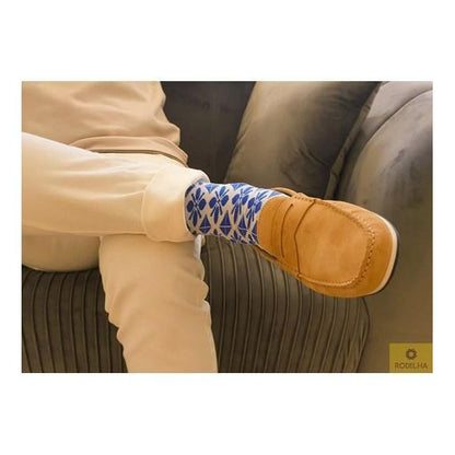 Chaussettes "Azulejos blancs & bleus"